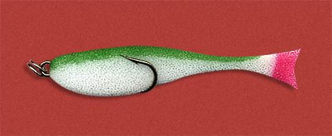 Поролоновая рыбка бело-зеленая 